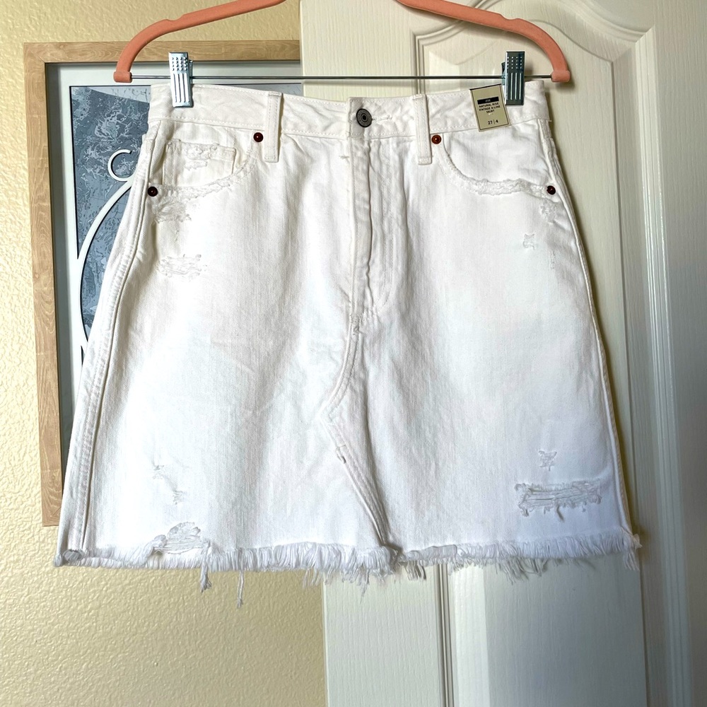 White jean skirt